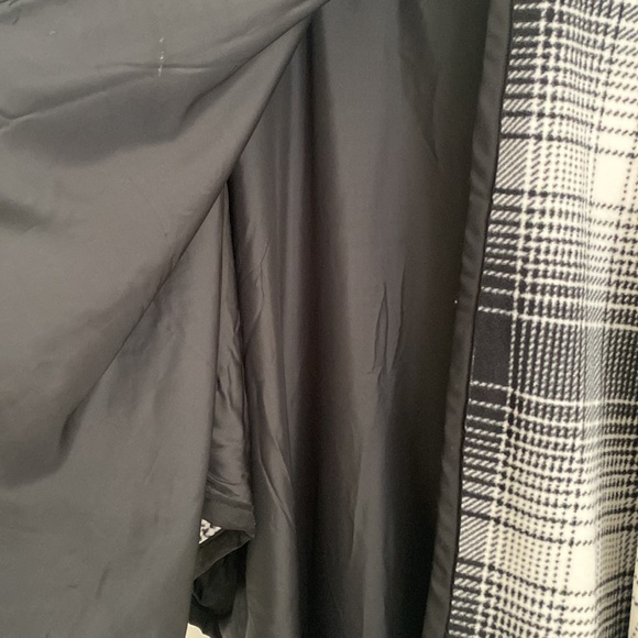 Plaid fleece cape/poncho with single rose button/clasp at neckline - 36” long - Picture 4 of 5